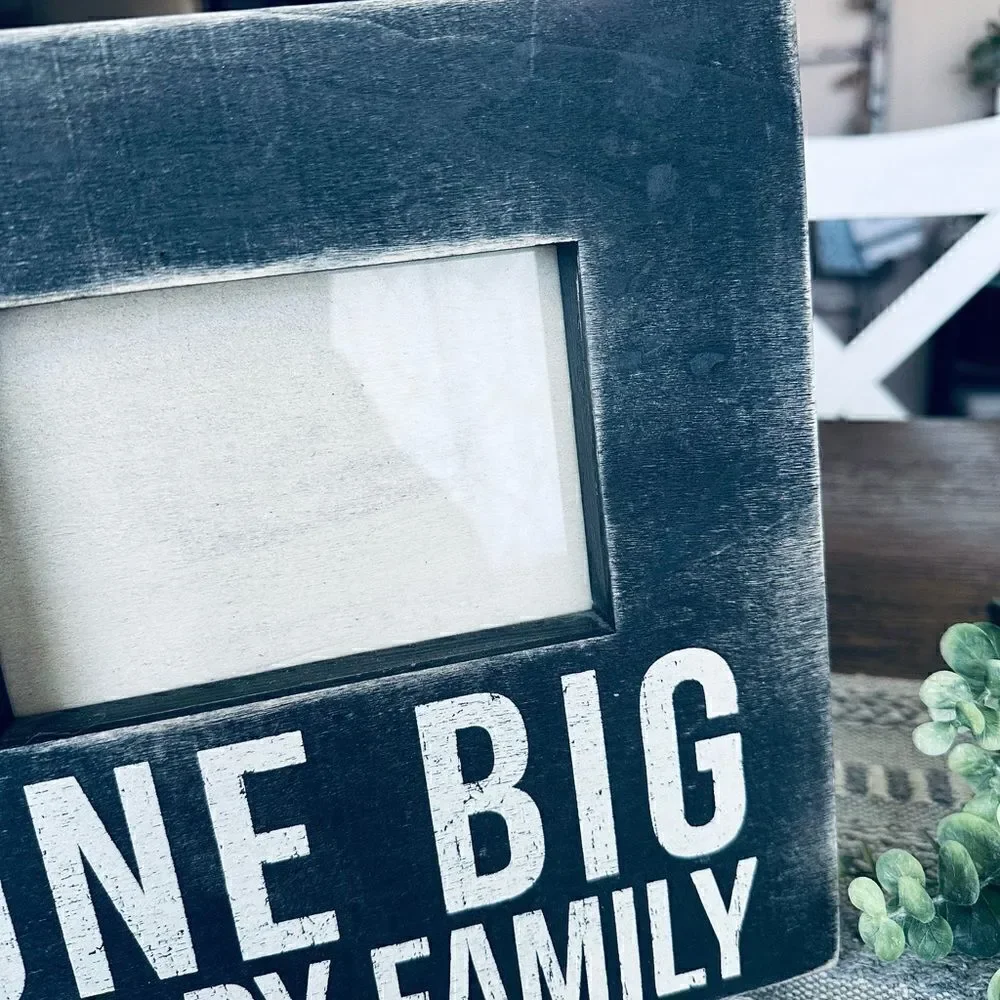 Farmhouse rustic primitive wooden family photo frame